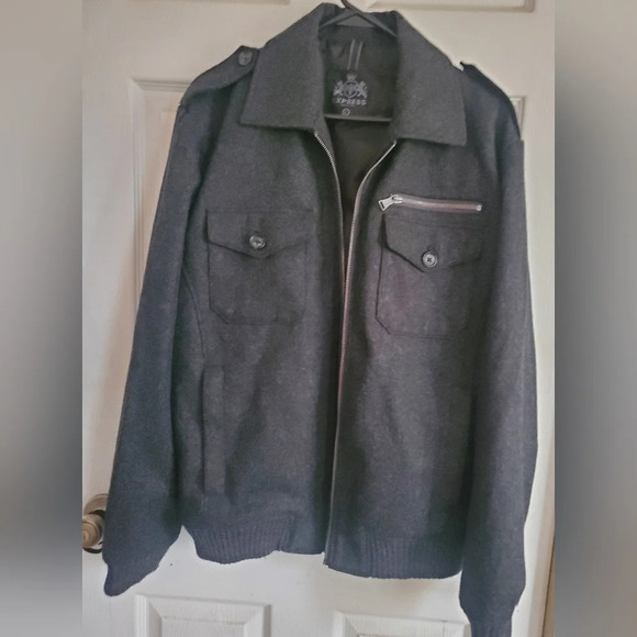 Vintage Express wool blend full zip men's jacket, size large - Picture 1 of 7